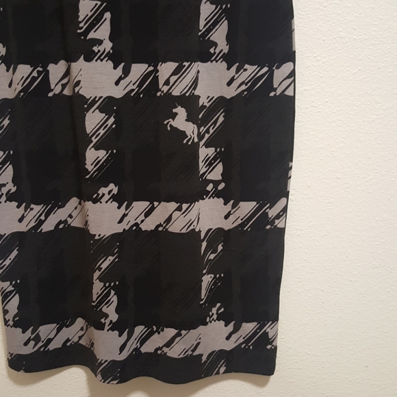 Plaid Lularoe Julia Dress medium unicorn - Picture 4 of 7